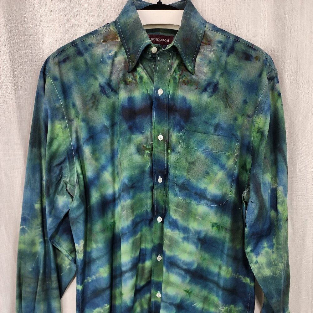 Oregon Rain A-Fold Tie-Dyed Dress Shirt - Size 16-35
